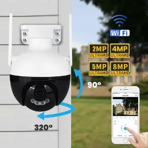 Câmera de vigilância externa de wifi, câmera de segurança do ip 2/4/5/8mp, detecção ai, zoom digital de 4x, sensor da visão noturna e de cor