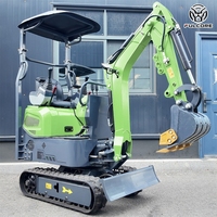Mini-excavatrice FULCORE avec cadre de sécurité anti-retournement et faible pression au sol pour le creusement de fondations, livraison gratuite