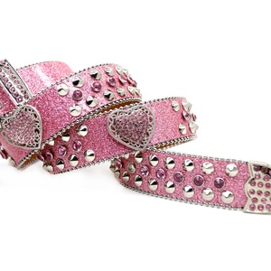 Western Luxury Herren Leder PU Kristall Strass Gürtel Designer mit Diamond Love Accessoires Hip-Hop Punk Trend Custom Gürtel - Product Image 6