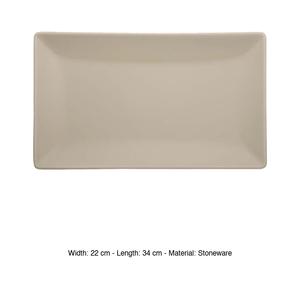 Plato para servir Boston Sand, rectangular, de gres, 34 × 22 cm, M1934 - Product Image 3