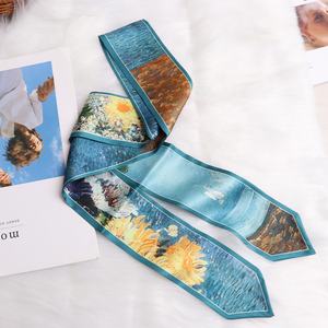 Jilbab pabrik syal desainer cetak kustom persegi syal sutra Hijab Premium Foulard Soie Pas Cher De Luxe - Product Image 2