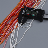 Perles de corail en forme de riz de haute qualité pour la fabrication de bijoux, vente en gros, 2x4mm