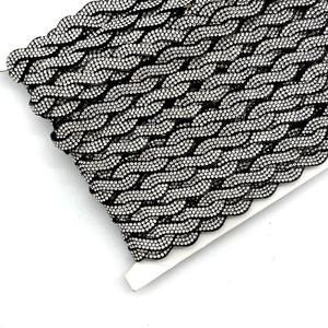 Passamaneria in Cristallo <span class=keywords><strong>con</strong></span> Strass su Base in Tessuto Intrecciato da 1 cm - Product Image 1