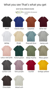 T-shirt uni tricoté de haute qualité imprimé par transfert de chaleur 280gsm 100% coton anti-boulochage personnalisé surdimensionné pour hommes - Product Image 4