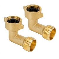 Adaptateur coudé Stanbroil 90 degrés pour tuyau d'arrosage - Raccords en laiton massif pour accessoires de camping-car, robinet d'eau 3/4 FHT X 3/4 MHT Hexagon