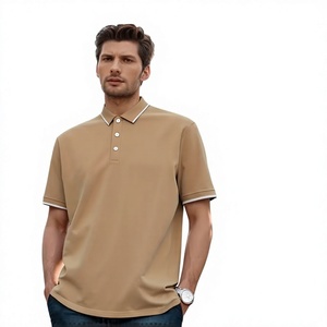 Men's White Short Sleeve Shirt Polyester/Cotton Jersey Fabric Breathable Casual Design Front Logo Print Regular Fit 180g - Product Image 6
