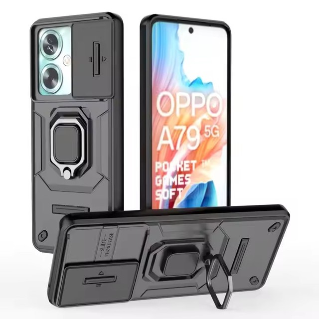 2024 NEW Design armor Camera Sliding Protector Phone case with Ring Holder for SAMSUNG M35 S24FE S24 Ultra A13 S23 Plus
