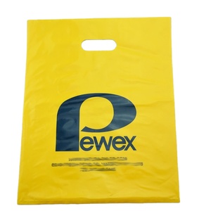 Custom Logo Yellow Die Cut Handle Reusable LDPE Plastic Shopping Bags Environmentally Friendly Gift Packaging