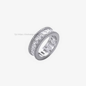 Hip Hop Rectangular Full Zircon <b>Ring</b> for Men and Women <b>Couples</b> Simple Pair <b>Ring</b> <b>Rings</b> - Product Image 4