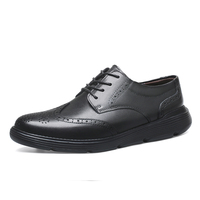 Chaussures décontractées en cuir véritable pour hommes, semelle souple, antidérapantes, respirantes, style britannique, à lacets, solides, grande taille 45-50