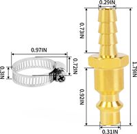 Raccords de tuyau d'air industriels en laiton, filetage NPT M/D, raccord cannelé 1/4" x bouchon de débit d'air 1/4", attache rapide pour tuyau
