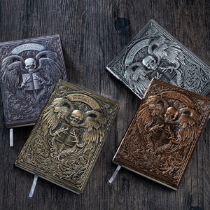 Carnet <span class=keywords><strong>Death</strong></span> Angel personnalisé en similicuir gaufré, journal d'écriture à reliure sans fil, style sombre, cadeau idéal - Product Image 1