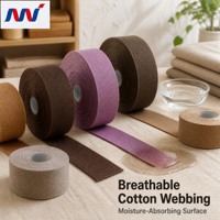 Ruban en coton pur/polyester recyclé écologique certifié Oeko-Tex GOTS GRS, accessoires vestimentaires