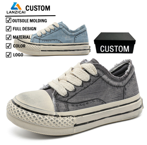 Nouvelles Baskets Décontractées Tendance <span class=keywords><strong>pour</strong></span> Hommes en Toile Denim <span class=keywords><strong>pour</strong></span> l'Été et le Printemps, Chaussures de Marche Rehaussantes Anti-Odeur, Ayakkabi Erkek - Product Image 1