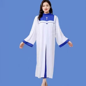 2024 vestido de coro de iglesia de manga larga Mujer ropa de canto batas de coro gratis - Product Image 1