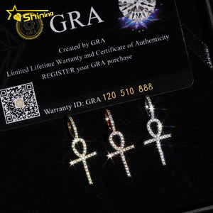 랩 다이아몬드 쥬얼리 크로스 매력 10K 솔리드 골드 고급 보석 랩 그로운 다이아몬드 크로스 펜던트 - Product Image 2