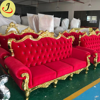 Canapé Chesterfield de luxe Jiangchang en bois massif, trois places, revêtement en cuir PU et velours, idéal pour appartements et hôtels de luxe 5 étoiles