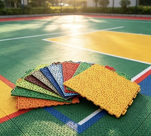 Dalles <span class=keywords><strong>de</strong></span> sol suspendues en PP emboîtables Lucky Star, idéales pour les terrains <span class=keywords><strong>de</strong></span> sport intérieurs et extérieurs <span class=keywords><strong>de</strong></span> milieu et haut <span class=keywords><strong>de</strong></span> gamme, et les aires <span class=keywords><strong>de</strong></span> jeux. - Product Image 1