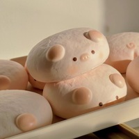 Jouet anti-stress en forme de cochonnet Moozy, à rebond lent, à presser, simulation de pain, mignon, doux et moelleux