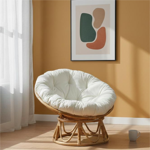 Silla Papasan de 85 cm, Mecedora, Tapizada, Moderna, de Ratán, Cómoda y Acogedora, para Sala de Estar, Comedor, Taller, Oficina en Casa, Apartamento - Product Image 3