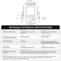 Consoles portables Anbernic RG Rotate, écran tactile IPS de 3,5 pouces, système Android 12, console de jeux vidéo rétro portable RG Rotate