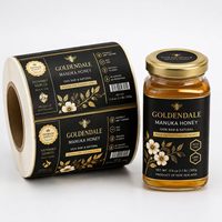 Étiquettes alimentaires personnalisées, autocollants adhésifs, logo de marque, vinyle imperméable, étiquettes pour bocaux en BOPP, emballage résistant au congélateur, impression dorée