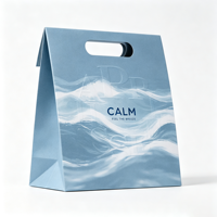 Sac cadeau artisanal en papier kraft mat recyclable marron personnalisé avec poignées en corde torsadée, ruban et logo doré, emballage de luxe pour aliments