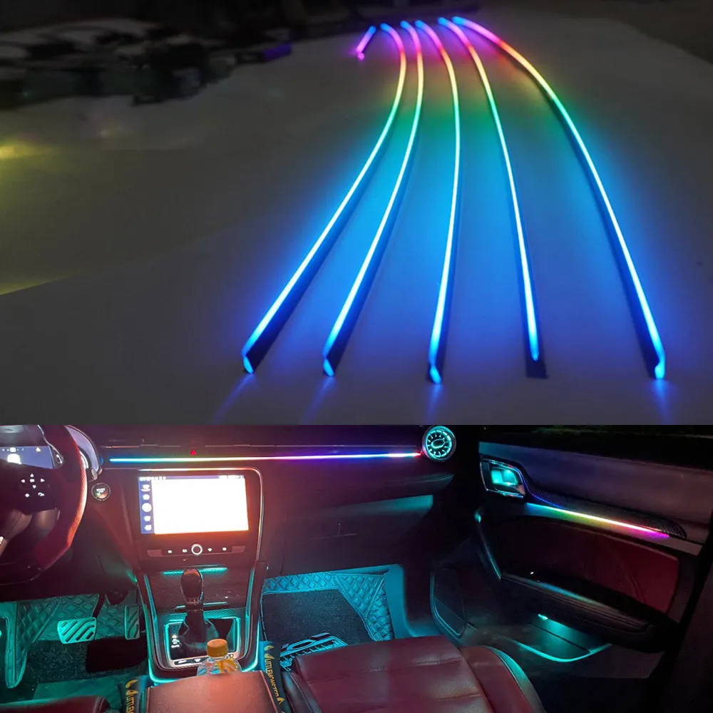 18 в 1 симфонический окружающий свет RGB акриловый свет направляющий волоконно-оптический Универсальный атмосферный свет для Audi BMW Totota Kia Hyundai