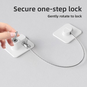 Verrou de sécurité enfant <span class=keywords><strong>FJF</strong></span> pour réfrigérateur et armoire, serrure multifonction pour tiroir en acier inoxydable et ABS, modèle FQ3, pour fenêtre (produit phare) - Product Image 3
