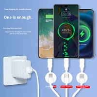 Câble de charge 3-en-1 super rapide 100W Micro USB 3.0 Type C en TPE 1,2m Chargeur rapide universel pour Android/iOS Imprimante