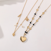 Bijou tendance de niche plaqué or PVD acier inoxydable non terni collier chaîne de perles imitation conque conque pour femmes