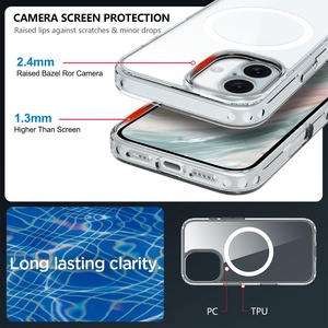 Coque de téléphone portable hybride transparente antichoc, coque de protection hybride pour téléphone portable, coque de téléphone en PC TPU pour iPhone 16 Pro - Product Image 5