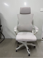 Silla de Oficina con Reposacabezas, Silla Giratoria para Escritorio de Computadora con Altura Ajustable, Cómoda y Transpirable, Silla de Trabajo para el Hogar y el Estudio