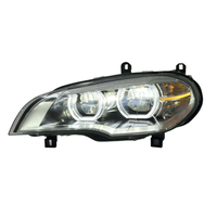 Feux avant LED LIANGTU pour BMW X5 E70 08-13, feux avant jaunes et blancs DRL, yeux d'ange bicolores, phares LED complets, fourniture d'usine