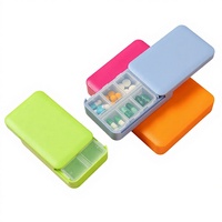 Boîte à médicaments créative à tiroir, portable, à 6 compartiments, scellée, avec distributeur de comprimés en braille, boîte de rangement pour soins de santé, modèle 6 compartiments