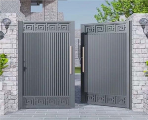 KS yeni Model toz kaplı siyah alüminyum çit kapısı kaldırım kapısı güzel görünümlü bahçe evi için salıncak kapısı - Product Image 5