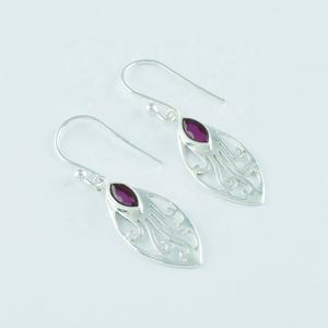 Impressionnantes boucles d'oreilles en pierre précieuse d'agate de rubis faites à la main en argent sterling 92.5 pour les fêtes de mariage directement de l'Inde grossiste - Product Image 2
