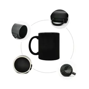 <span class=keywords><strong>Taza</strong></span> de cerámica personalizada, color negro mate, tiza, <span class=keywords><strong>pizarra</strong></span> de cerámica, artesanal - Product Image 1