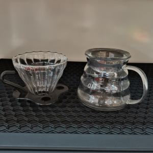 Borosilikat tinggi portabel, panci penyaring kopi aliran lebih dari kaca, pembuat kopi kaca, panci berbagi kopi dengan corong - Product Image 2