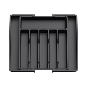 Organisateur de tiroir extensible en plastique sans BPA à double niveau, type autoportant, pour ustensiles de cuisine et couverts - Product Image 1
