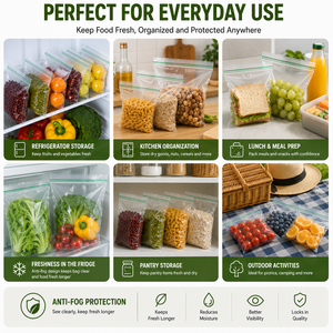 Wholesale Custom Logo Anti‑Fog PE Laminated Food Zipper Bags <b>Freezer</b> Safe Moisture Proof Reusable Transparent Storage Ziplock - Product Image 3