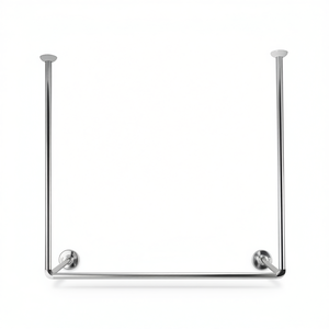 Barra de ducha de acero inoxidable de 3 lados, 80x80x80 cm, para cabina de ducha de esquina - Product Image 2