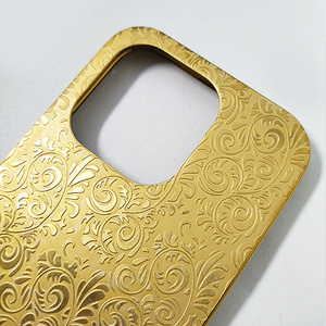 Logo <span class=keywords><strong>personnalisé</strong></span> Accepter Gold 2 en 1 Étui de protection en métal de luxe <span class=keywords><strong>avec</strong></span> sculpture profonde Coque polie Étui pour téléphone portable - Product Image 5