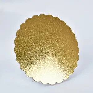 Factory Direct Sales Golden Lace Bottom Tray Corrugated Paper Round Drink/Food Cake Guide Board