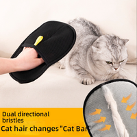 Gants de nettoyage pour poils d'animaux doux et écologiques à double action avec électrostatique pour le toilettage et l'élimination des poils de chats et de chiens