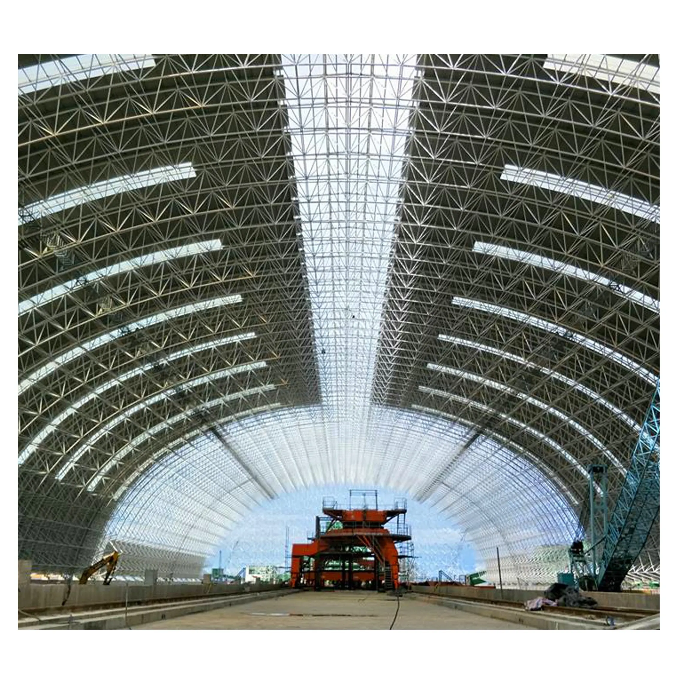 Large Span Design Steel Structure Arch Dry Shelter System Space Frame Bin Coal Storage Shed Yard