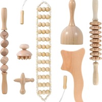 Kit d'outils de massage corporel en bois en gros avec fonction musicale pour le remodelage corporel, le drainage lymphatique et le Gua Sha anti-cellulite