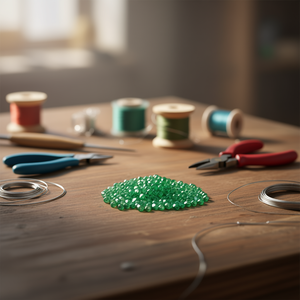 Perles Ilan Abalorios 6mm Vertes Transparentes Facettées Biconiques 15g - Product Image 3