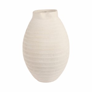 Vaso grande testurizzato moderno in ceramica arrotondata per decorazione del soggiorno - Product Image 1
