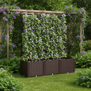 Ensemble de 3 jardinières brunes en acier pour fleurs, 47,24 x 15,75 x 56,30 pouces, pour usage en jardin - Product Image 2